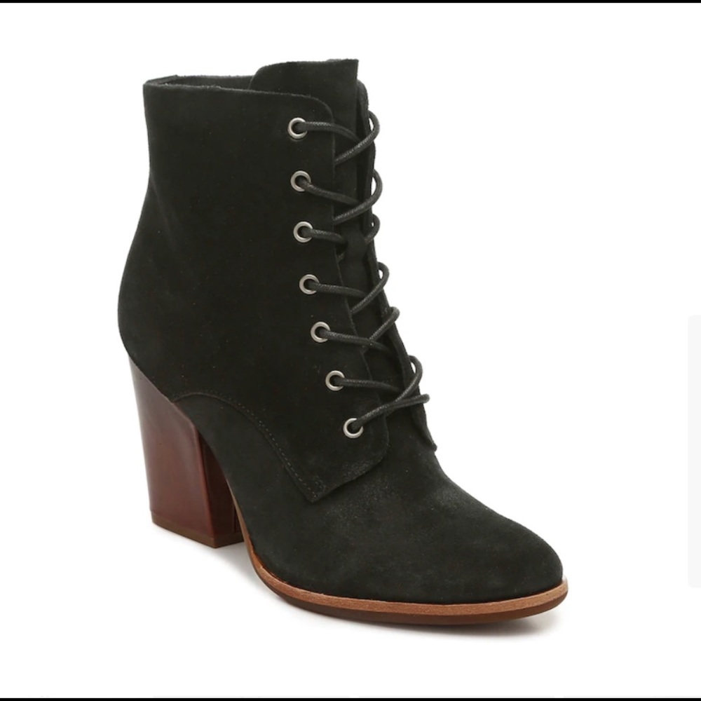 NWOB Kork-Ease Elfa Bootie Black Suede Lace Up 9.5